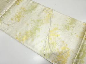 引箔　流水模様織り出し　袋帯